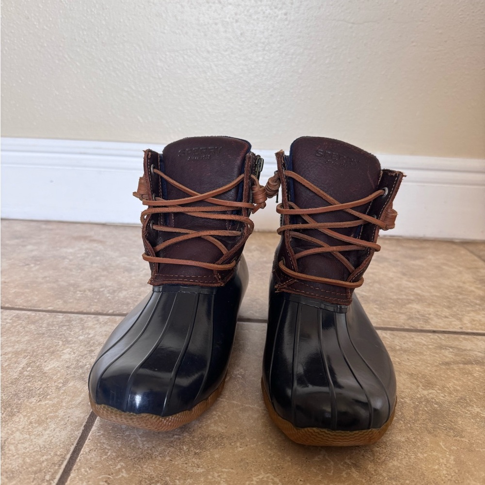 Sperry Blue and Brown Waterproof Boots